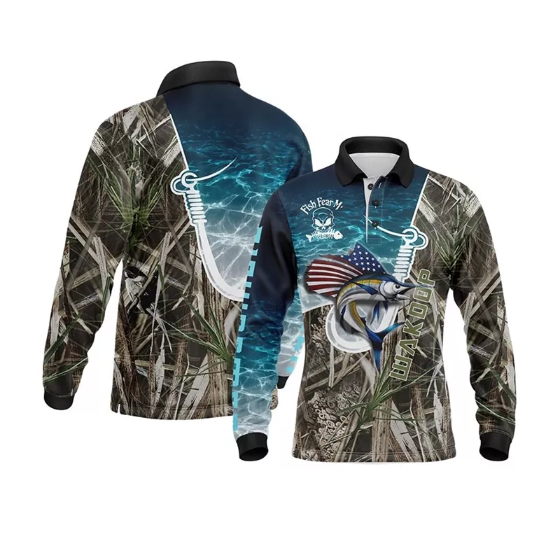 Sublimated माछा मार्ने शर्ट
